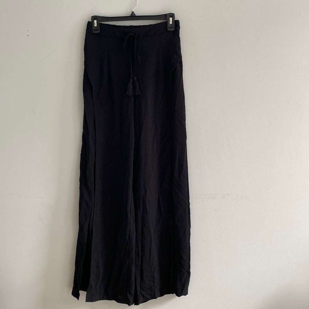 Wide Leg Black Beach Pants